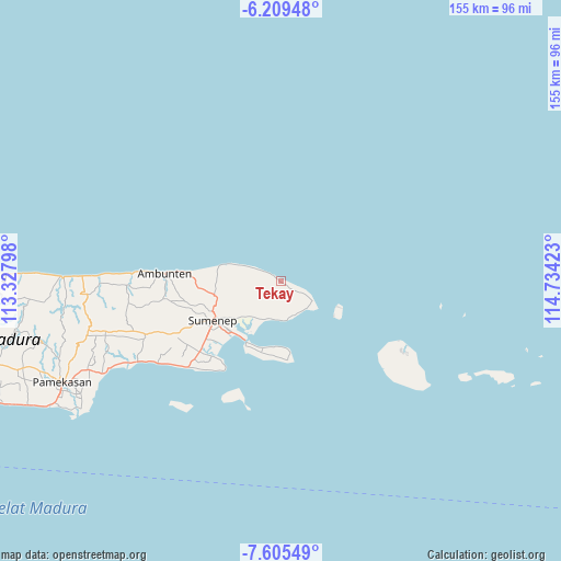 Tekay on map