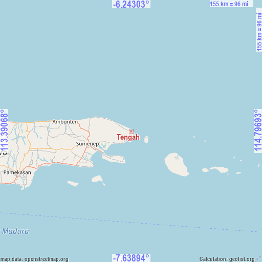 Tengah on map