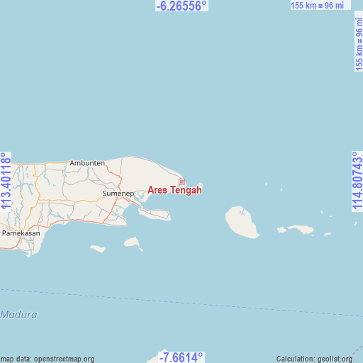 Ares Tengah on map
