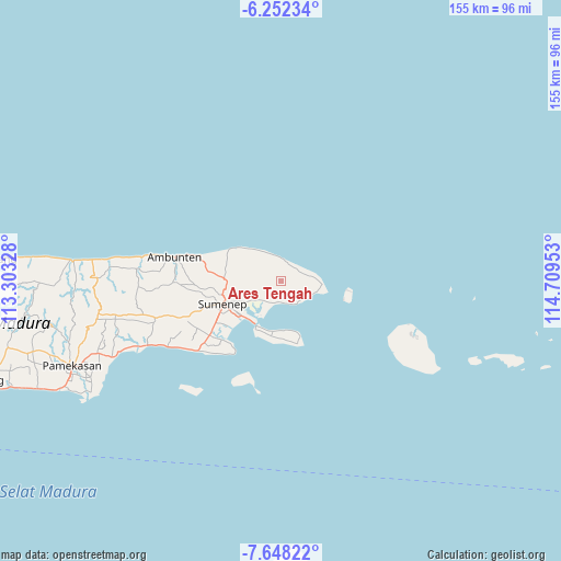 Ares Tengah on map