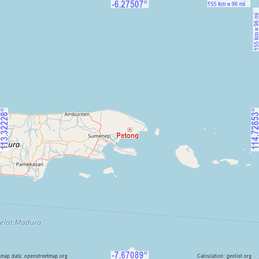 Petong on map
