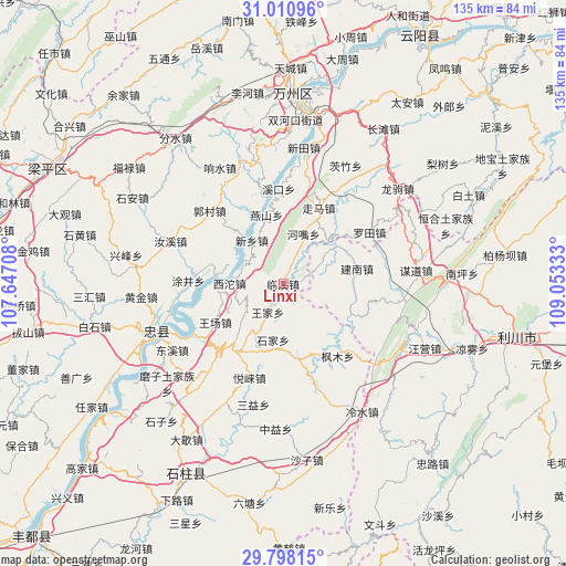 Linxi on map