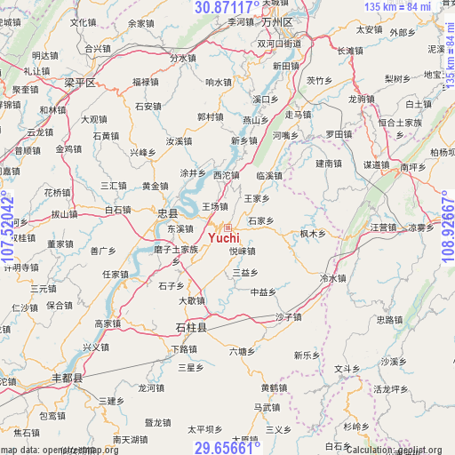 Yuchi on map