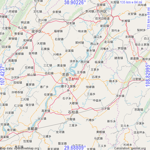 Yanxi on map