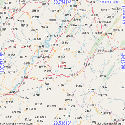 Sanyi on map