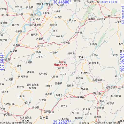 Huanghe on map