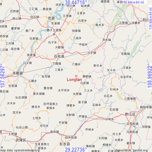 Longtan on map