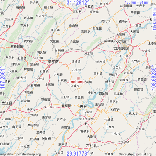 Jinsheng on map