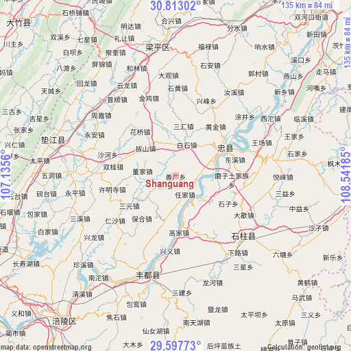 Shanguang on map