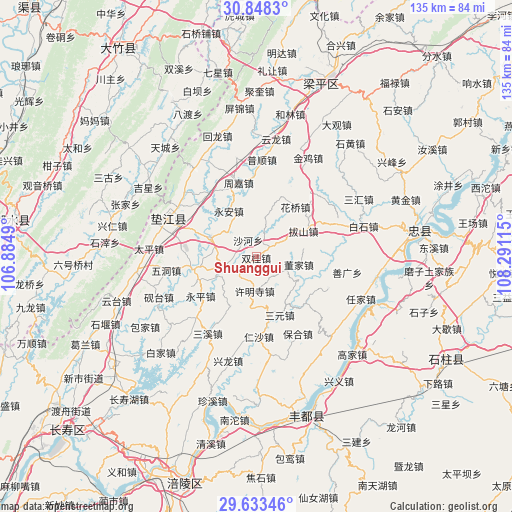 Shuanggui on map