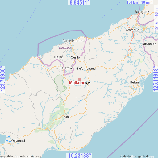 Metkono on map