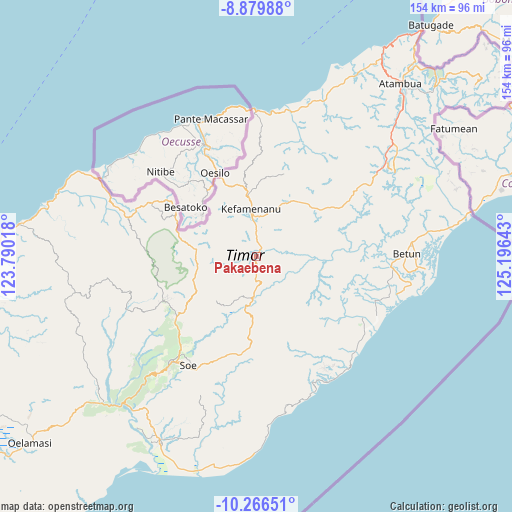 Pakaebena on map