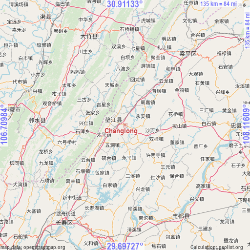 Changlong on map