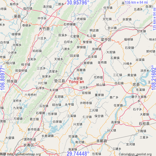 Yong’an on map