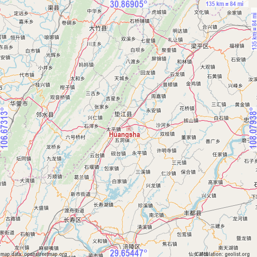 Huangsha on map