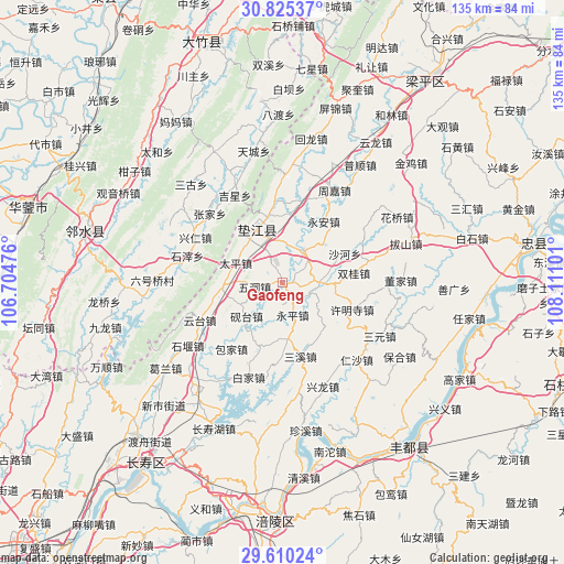 Gaofeng on map