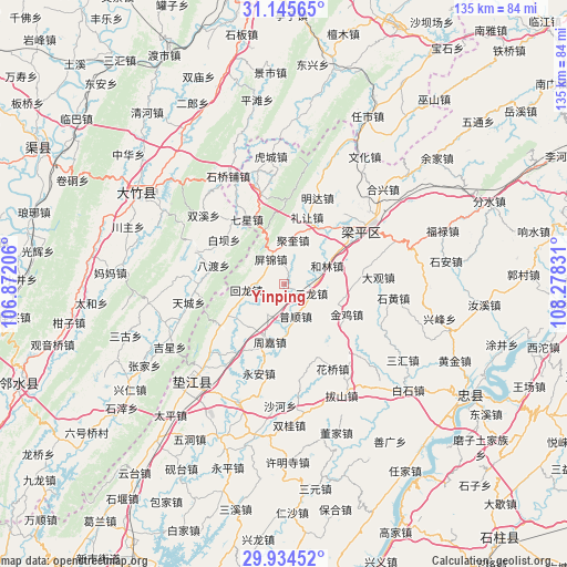 Yinping on map