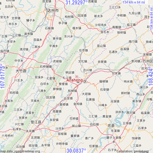 Ansheng on map