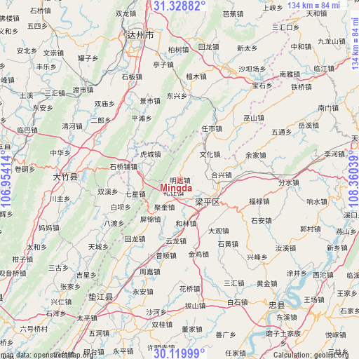 Mingda on map