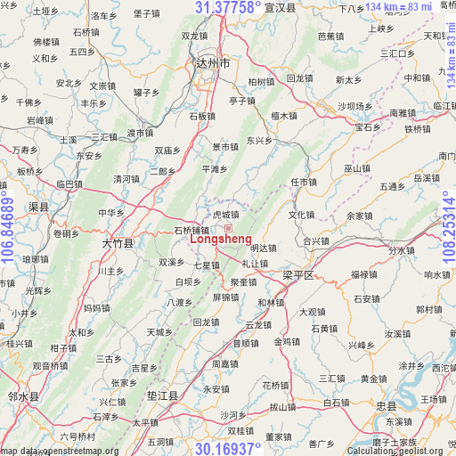 Longsheng on map