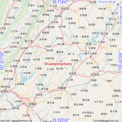 Shuanglongchang on map
