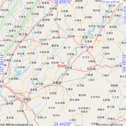 Shizhi on map