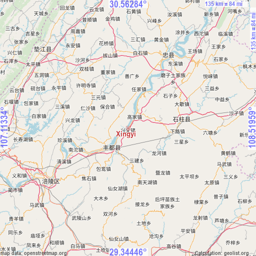 Xingyi on map