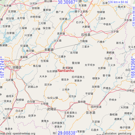 Nantianhu on map
