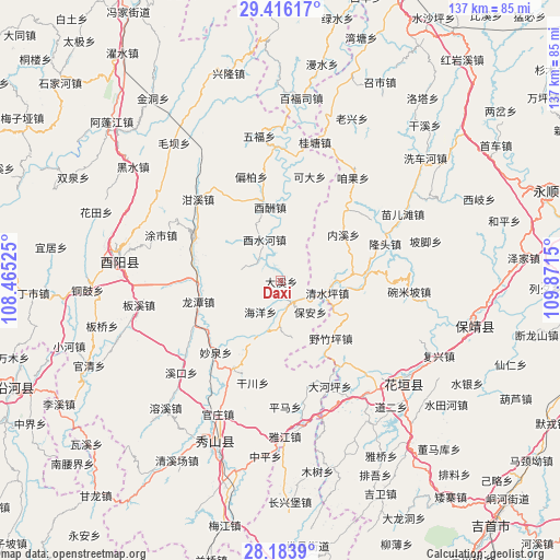 Daxi on map