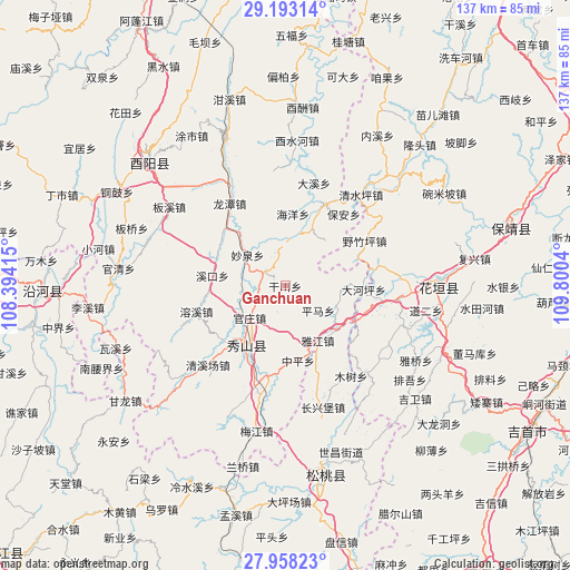 Ganchuan on map