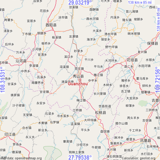 Guanzhou on map