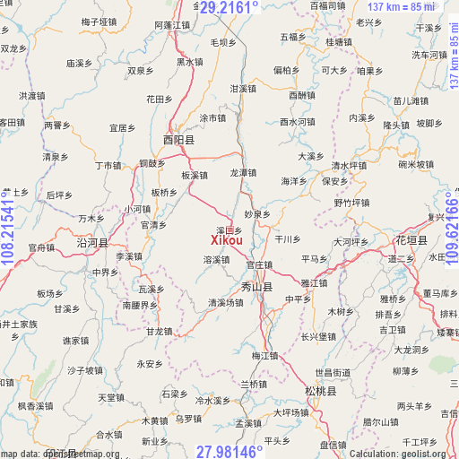 Xikou on map