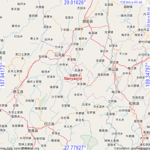 Nanyaojie on map