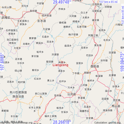 Liangzeng on map