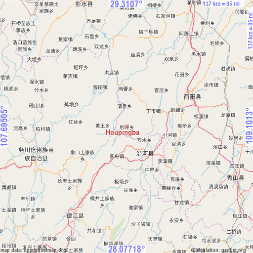 Houpingba on map