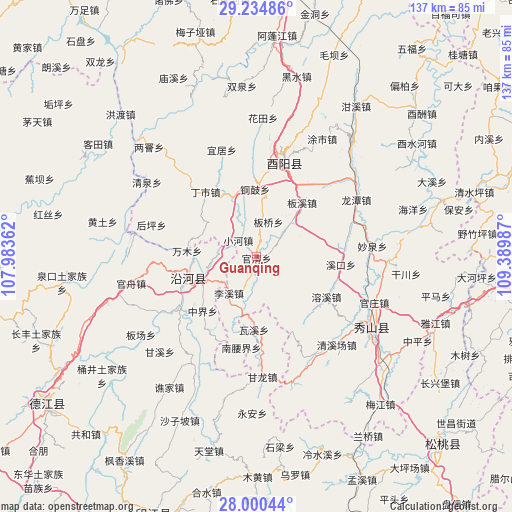 Guanqing on map