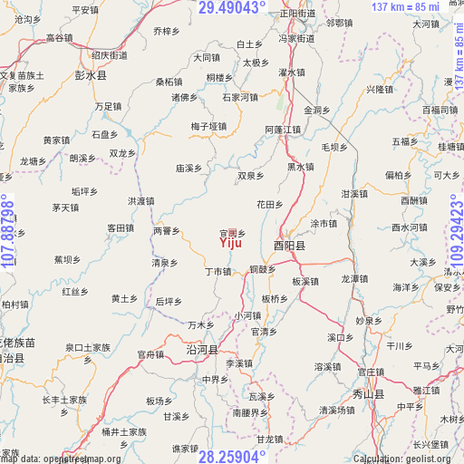 Yiju on map