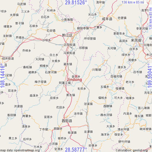 Jindong on map