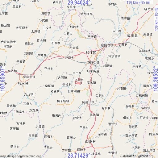 Daji on map