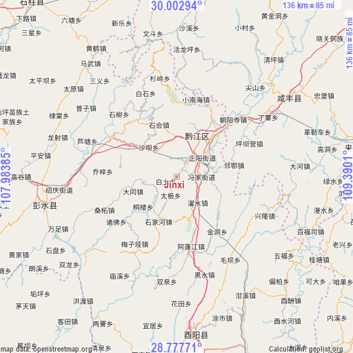 Jinxi on map