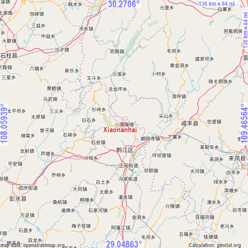 Xiaonanhai on map