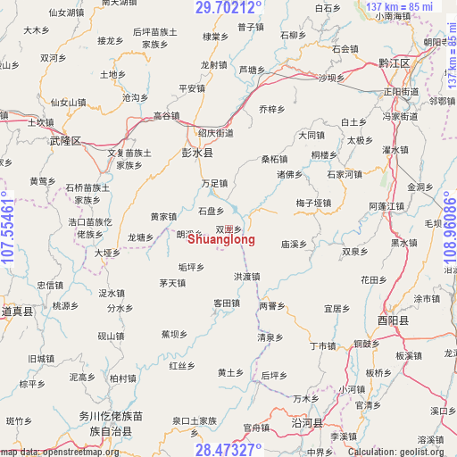 Shuanglong on map