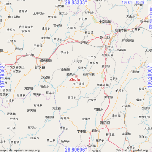 Zhufo on map