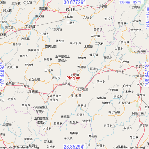 Ping’an on map