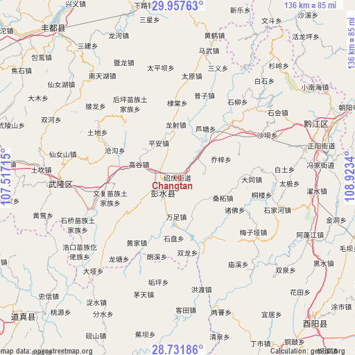 Changtan on map