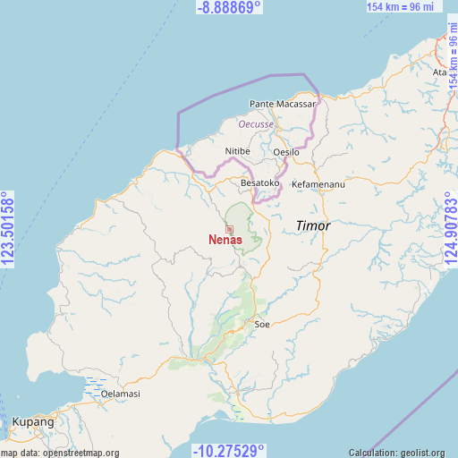Nenas on map