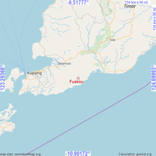 Fuskou on map