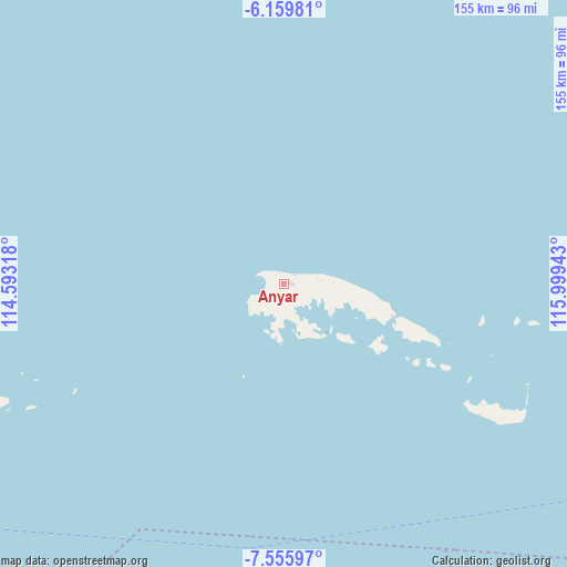 Anyar on map