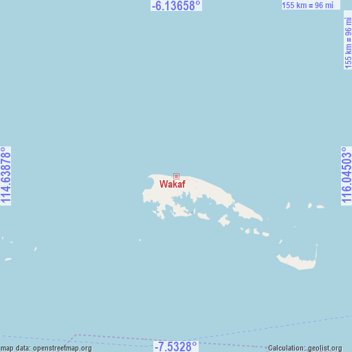 Wakaf on map