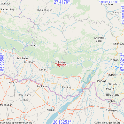 Triyuga on map